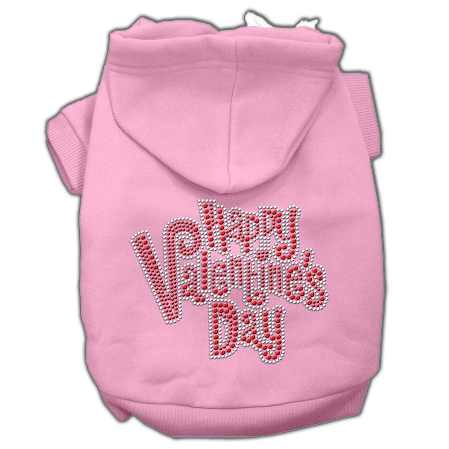 Happy Valentines Day Rhinestone Hoodies Pink Xxxl(20)