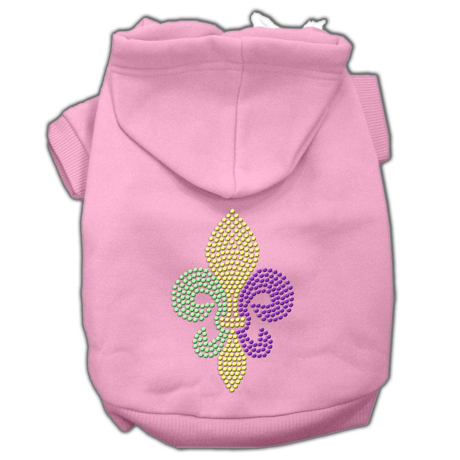 Mardi Gras Fleur De Lis Rhinestone Hoodies Pink Xl (16)
