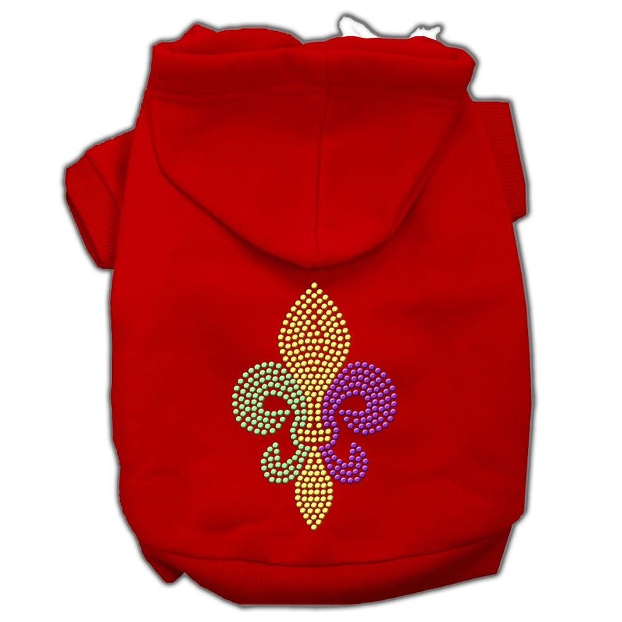 Mardi Gras Fleur De Lis Rhinestone Hoodies Red Xl (16)