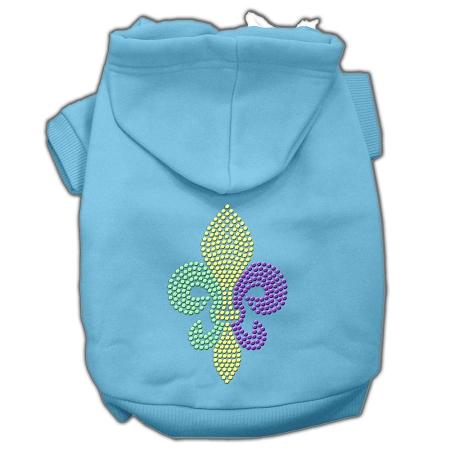 Mardi Gras Fleur De Lis Rhinestone Hoodies Baby Blue Xxxl(20)
