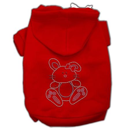 Bunny Rhinestone Hoodies Red Xs (8)