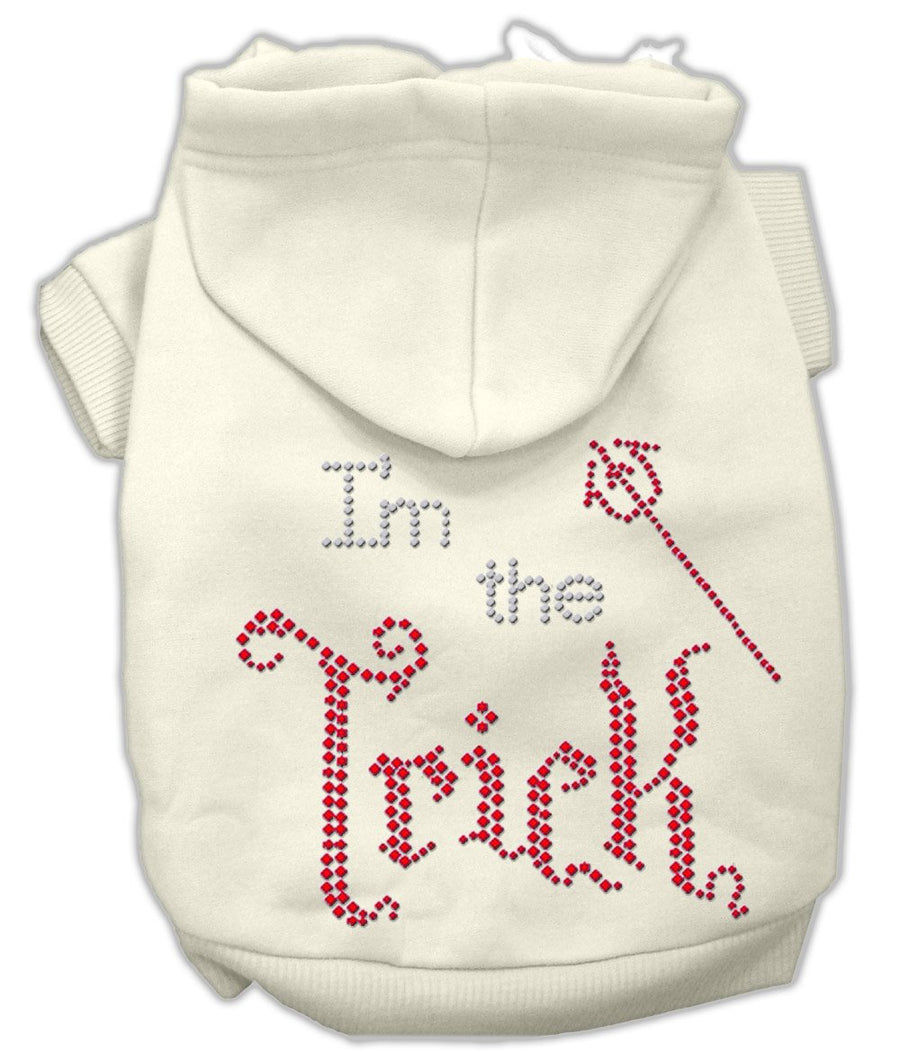I'm The Trick Rhinestone Hoodies Cream Xl (16)