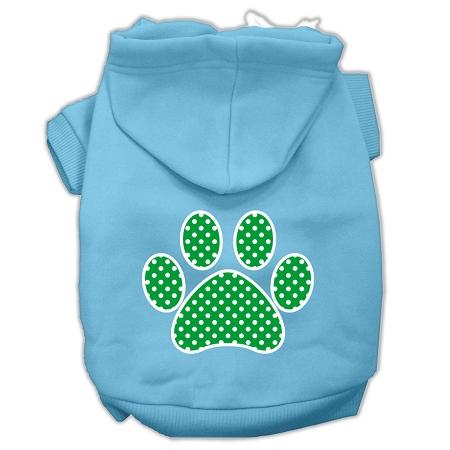 Green Swiss Dot Paw Screen Print Pet Hoodies Baby Blue Size Xxl (18)