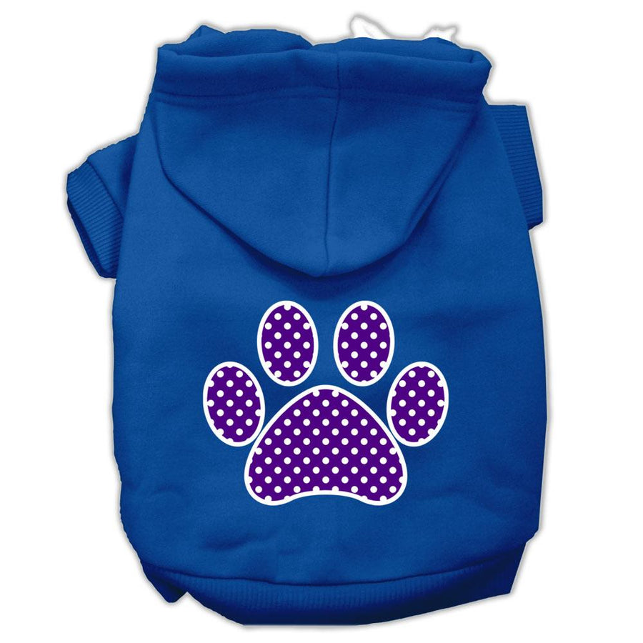 Purple Swiss Dot Paw Screen Print Pet Hoodies Blue Size Xxxl (20)