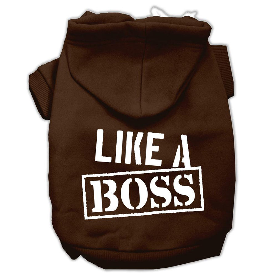 Like A Boss Screen Print Pet Hoodies Brown Size Xxxl (20)