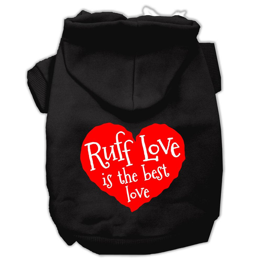 Ruff Love Screen Print Pet Hoodies Black Size Xxl (18)