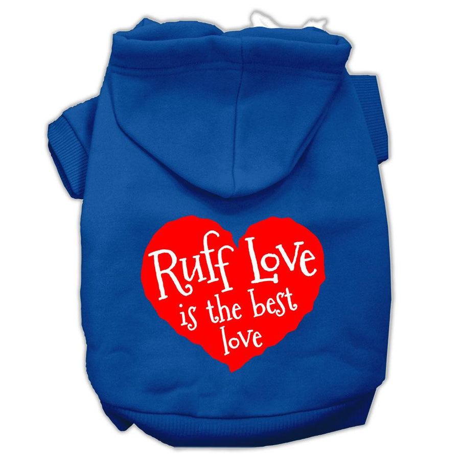 Ruff Love Screen Print Pet Hoodies Blue Size Xxl (18)