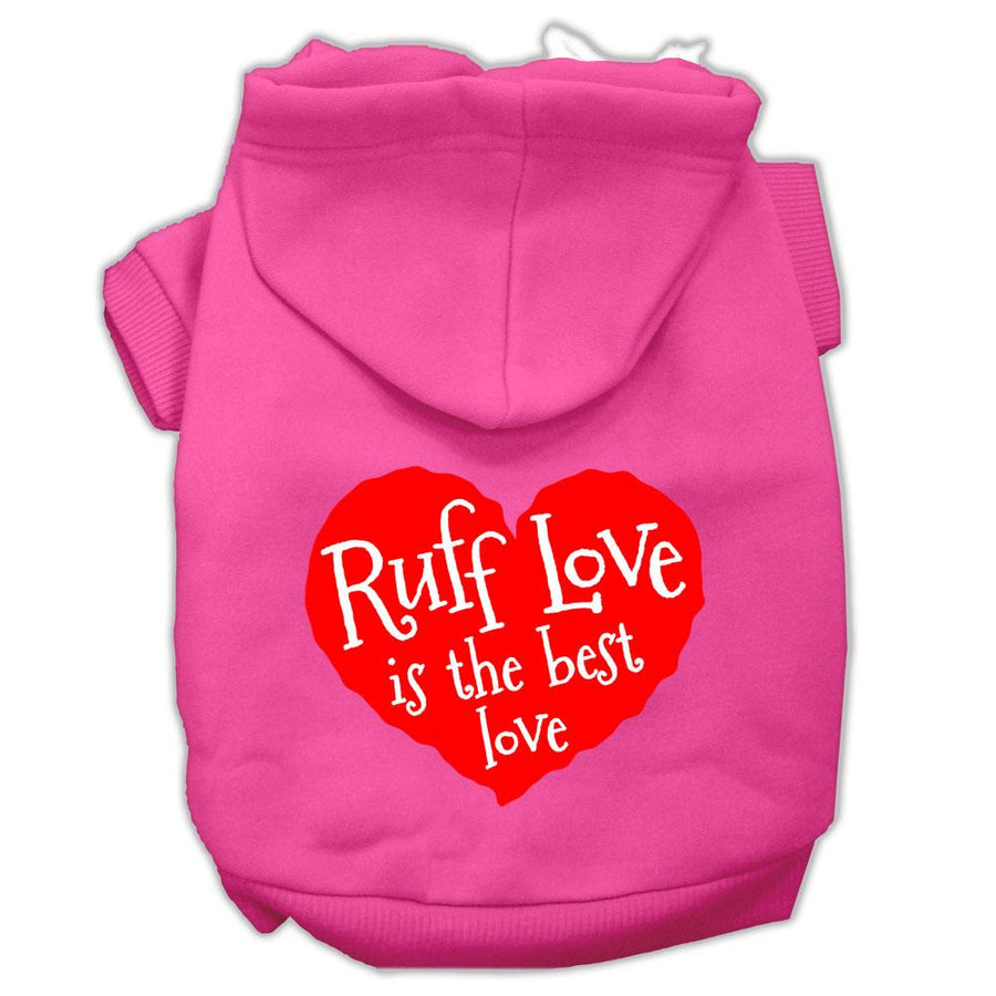 Ruff Love Screen Print Pet Hoodies Bright Pink Size Xxl (18)