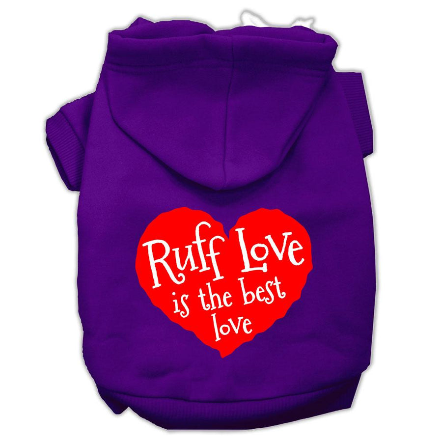 Ruff Love Screen Print Pet Hoodies Purple Size Xxl (18)