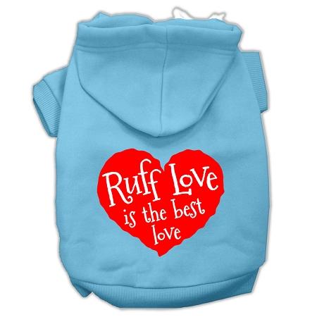 Ruff Love Screen Print Pet Hoodies Baby Blue Size Xxxl (20)
