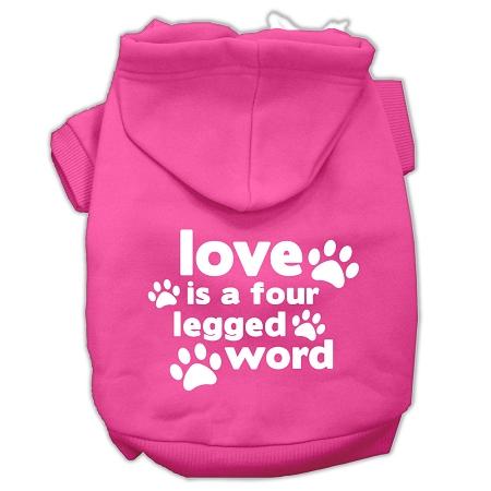 Love Is A Four Leg Word Screen Print Pet Hoodies Bright Pink Size Xxl (18)