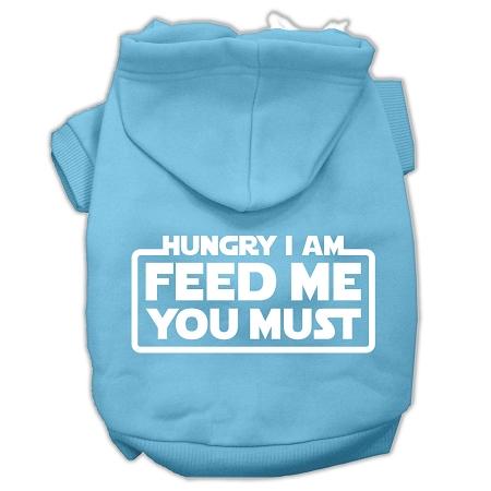 Hungry I Am Screen Print Pet Hoodies Baby Blue Size Med (12)