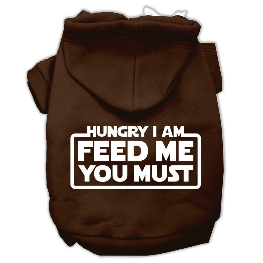 Hungry I Am Screen Print Pet Hoodies Brown Size Xl (16)