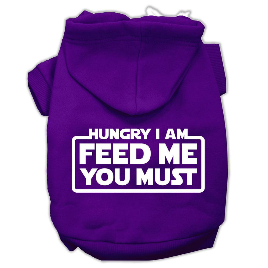 Hungry I Am Screen Print Pet Hoodies Purple Size Xl (16)