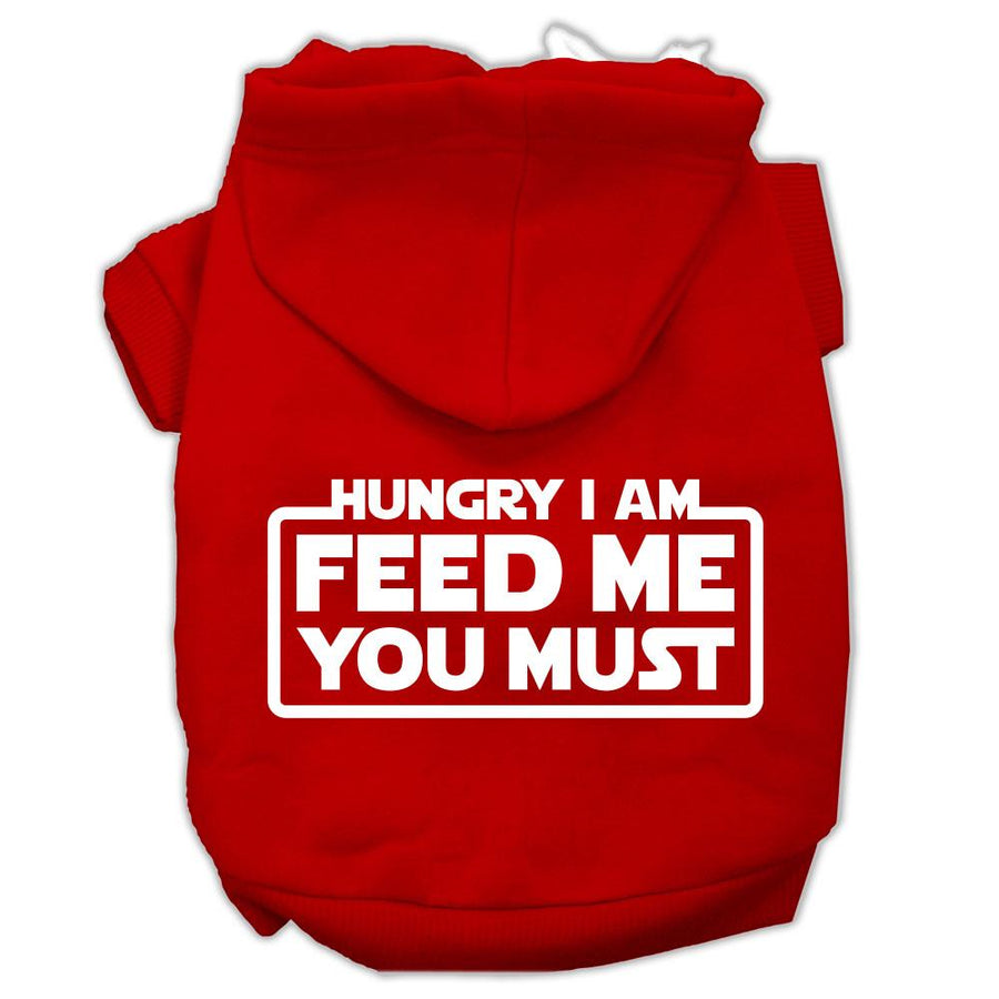 Hungry I Am Screen Print Pet Hoodies Red Size Xl (16)