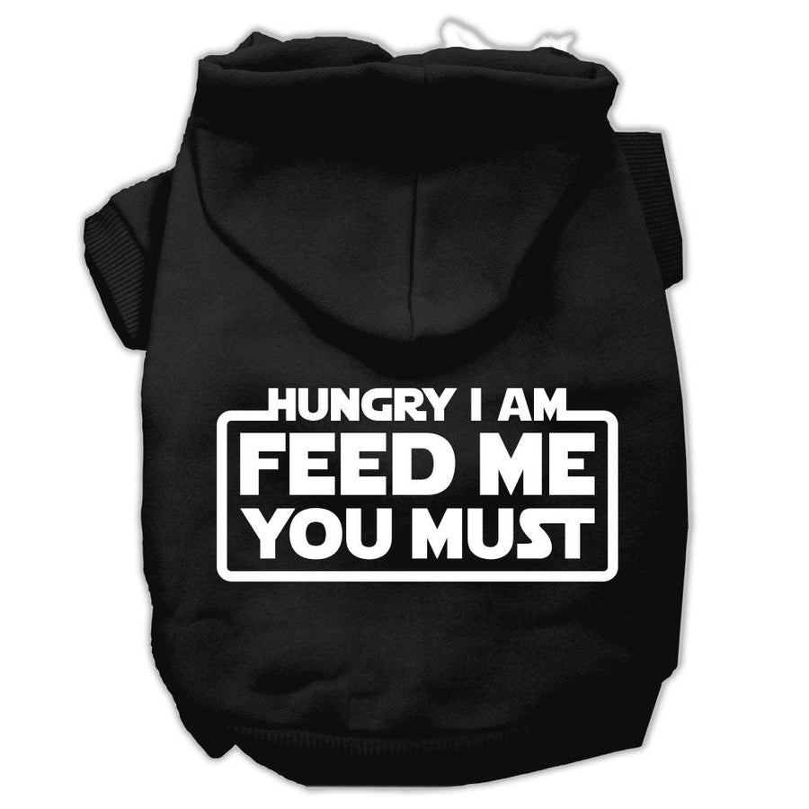 Hungry I Am Screen Print Pet Hoodies Black Size Xs (8)