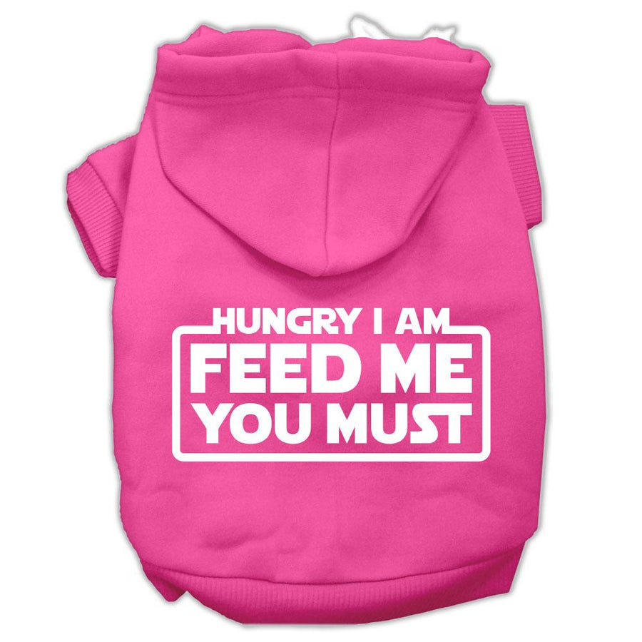 Hungry I Am Screen Print Pet Hoodies Bright Pink Size Xs (8)