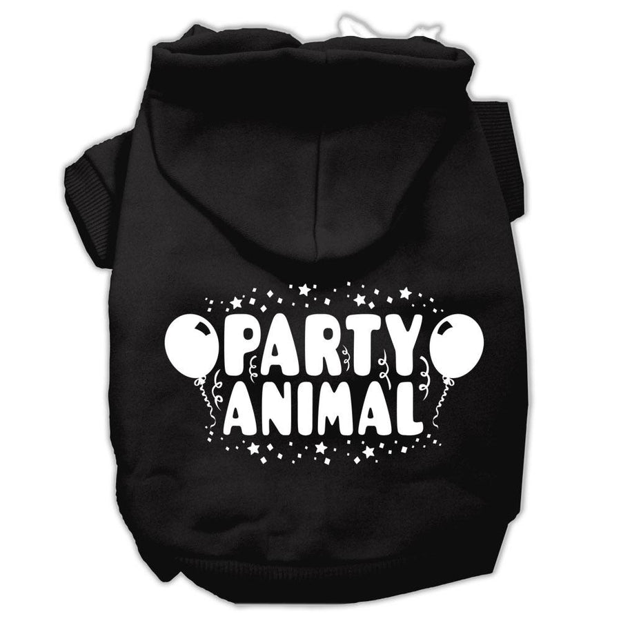 Party Animal Screen Print Pet Hoodies Black Size Xl (16)