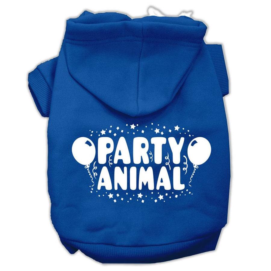 Party Animal Screen Print Pet Hoodies Blue Size Xxxl (20)