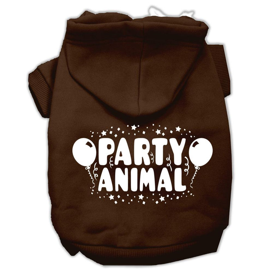 Party Animal Screen Print Pet Hoodies Brown Size Xxxl (20)