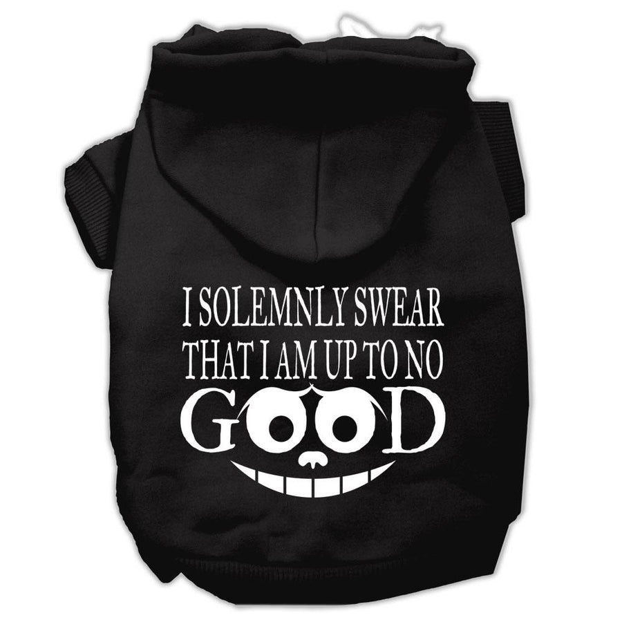 Up To No Good Screen Print Pet Hoodies Black Size Sm (10)