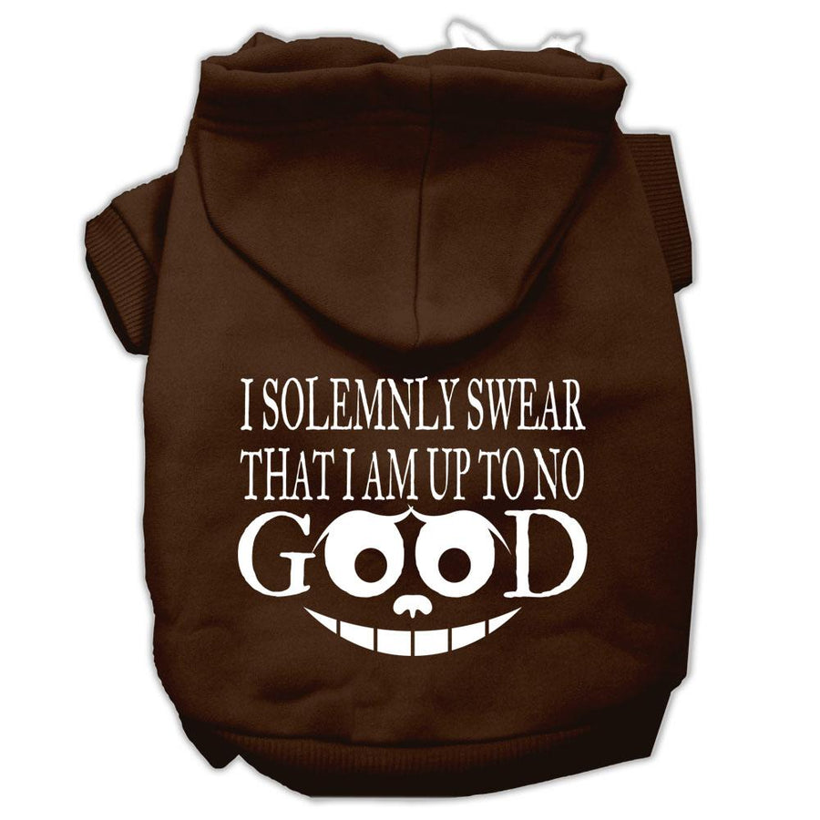 Up To No Good Screen Print Pet Hoodies Brown Size Sm (10)