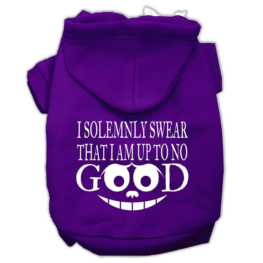 Up To No Good Screen Print Pet Hoodies Purple Size Sm (10)