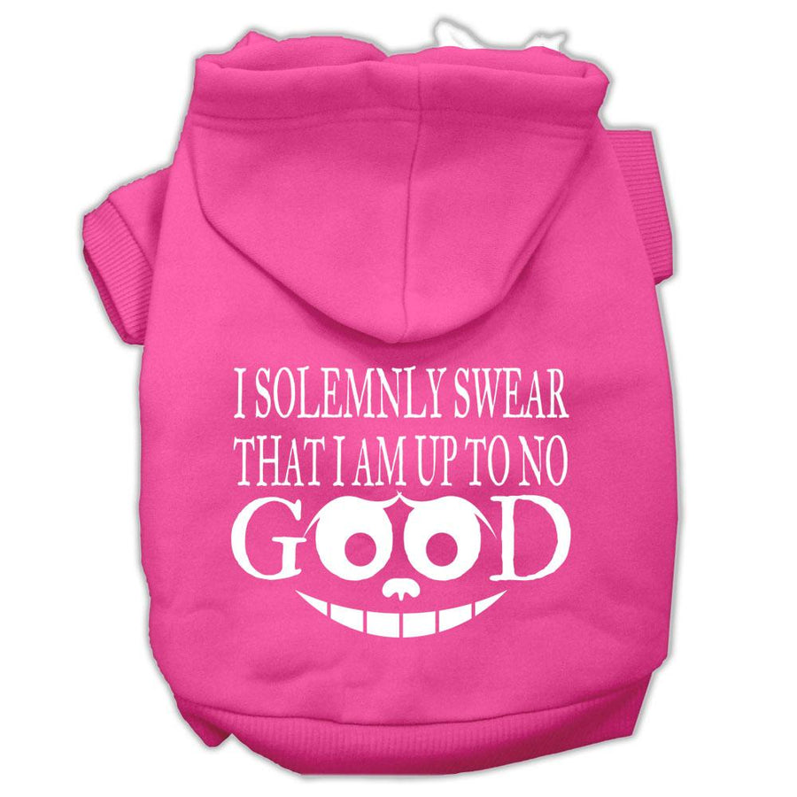 Up To No Good Screen Print Pet Hoodies Bright Pink Size Xl (16)