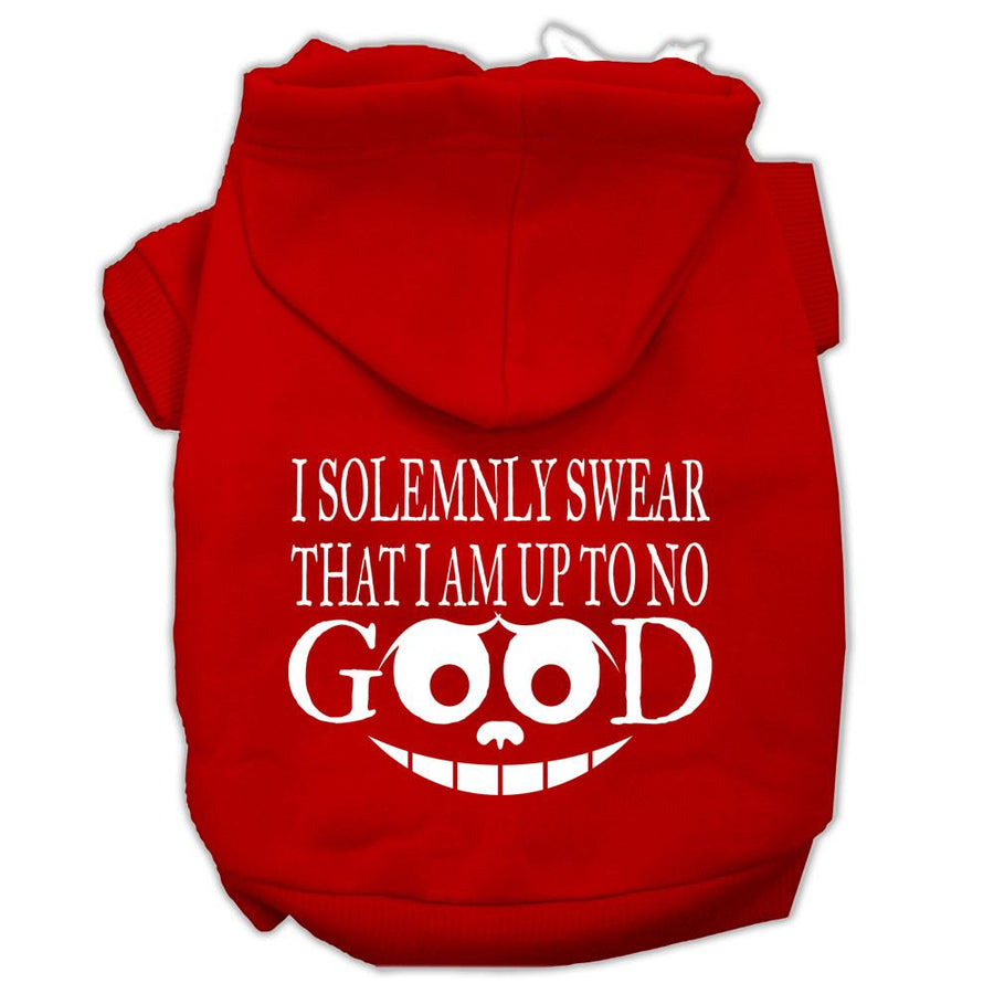 Up To No Good Screen Print Pet Hoodies Red Size Xxl (18)