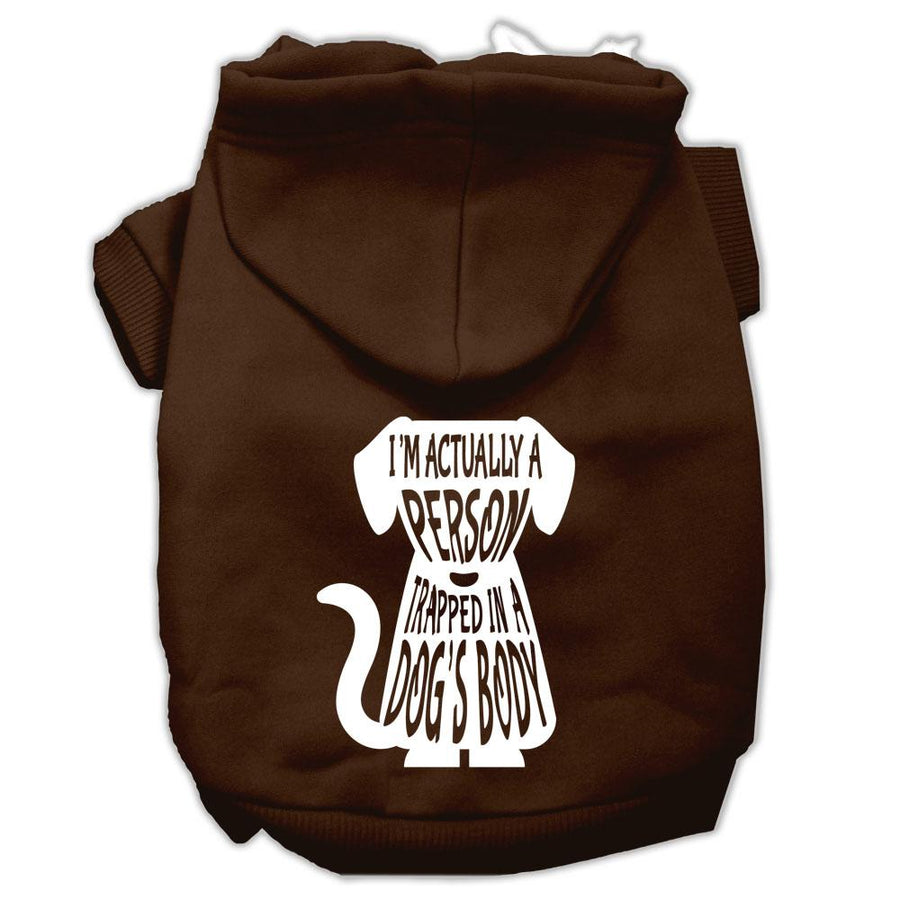 Trapped Screen Print Pet Hoodies Brown Size Xl (16)