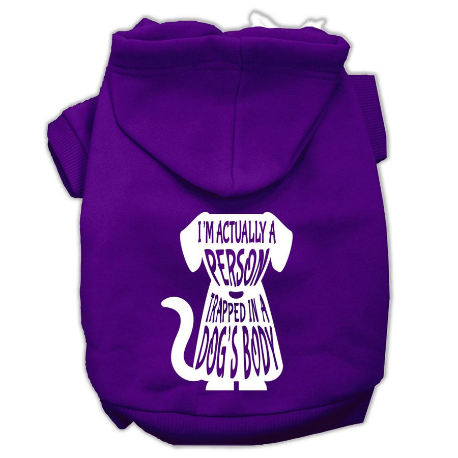 Trapped Screen Print Pet Hoodies Purple Size Xl (16)
