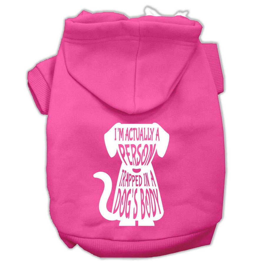 Trapped Screen Print Pet Hoodies Bright Pink Size Xs (8)