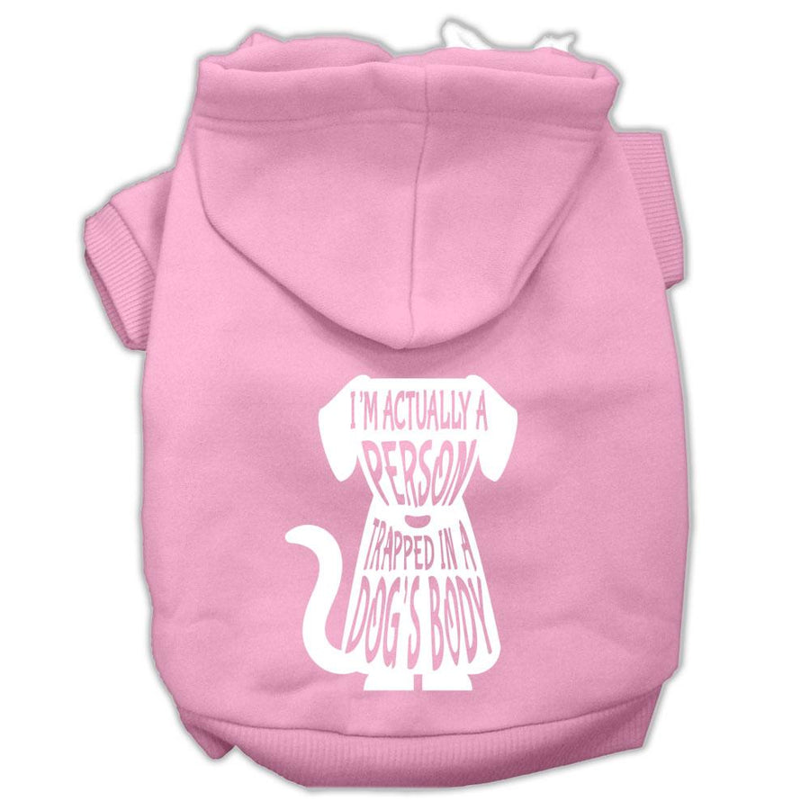 Trapped Screen Print Pet Hoodies Light Pink Size Xxl (18)
