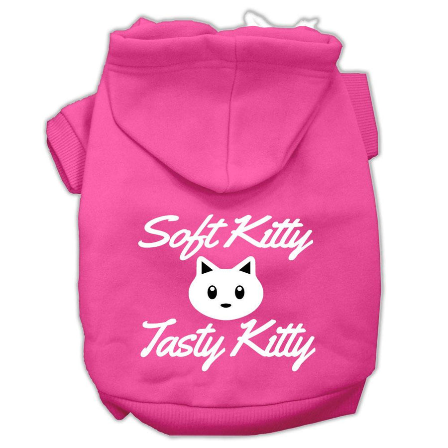 Softy Kitty, Tasty Kitty Screen Print Dog Pet Hoodies Bright Pink Size Xxl (18)
