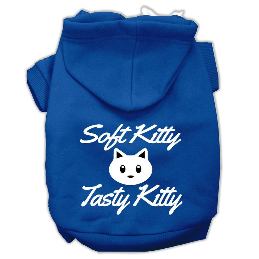 Softy Kitty, Tasty Kitty Screen Print Dog Pet Hoodies Blue Size Xxxl (20)