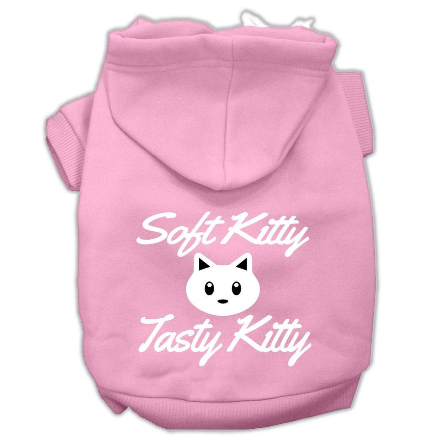 Softy Kitty, Tasty Kitty Screen Print Dog Pet Hoodies Light Pink Size Xxxl (20)
