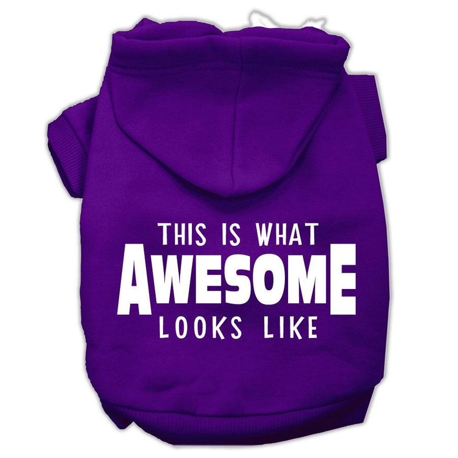 This Is What Awesome Looks Like Dog Pet Hoodies Purple Size Xs (8)