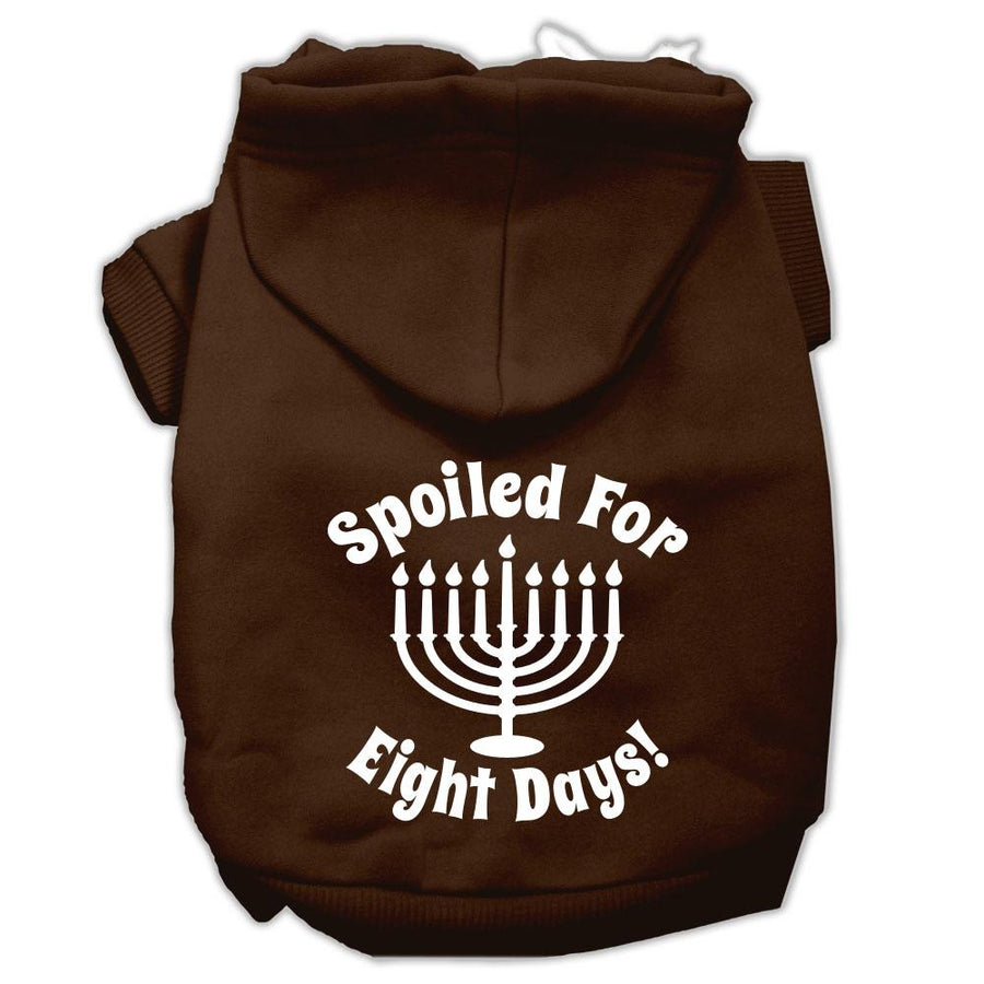 Spoiled For 8 Days Screenprint Dog Pet Hoodies Brown Size Sm (10)