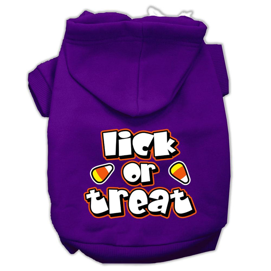Lick Or Treat Screen Print Pet Hoodies Purple Size Xs (8)