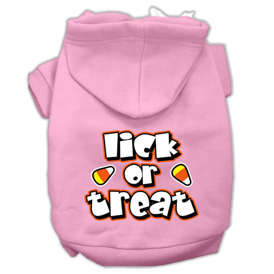 Lick Or Treat Screen Print Pet Hoodies Light Pink Size Xxxl(20)