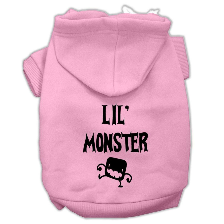 Lil Monster Screen Print Pet Hoodies Pink Size Xs (8)