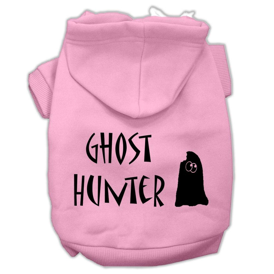 Ghost Hunter Screen Print Pet Hoodies Light Pink With Black Lettering Med (12)