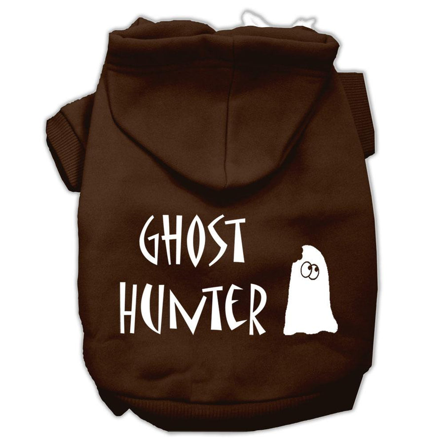 Ghost Hunter Screen Print Pet Hoodies Brown With Cream Lettering Xl (16)