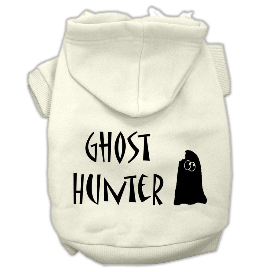 Ghost Hunter Screen Print Pet Hoodies Cream With Black Lettering Xl (16)