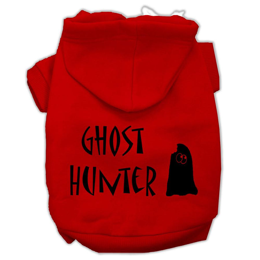 Ghost Hunter Screen Print Pet Hoodies Red With Black Lettering Xl (16)