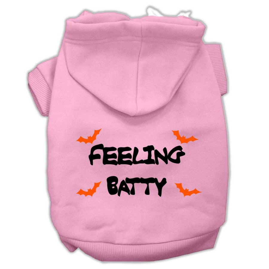 Feeling Batty Screen Print Pet Hoodies Light Pink Size Xl (16)