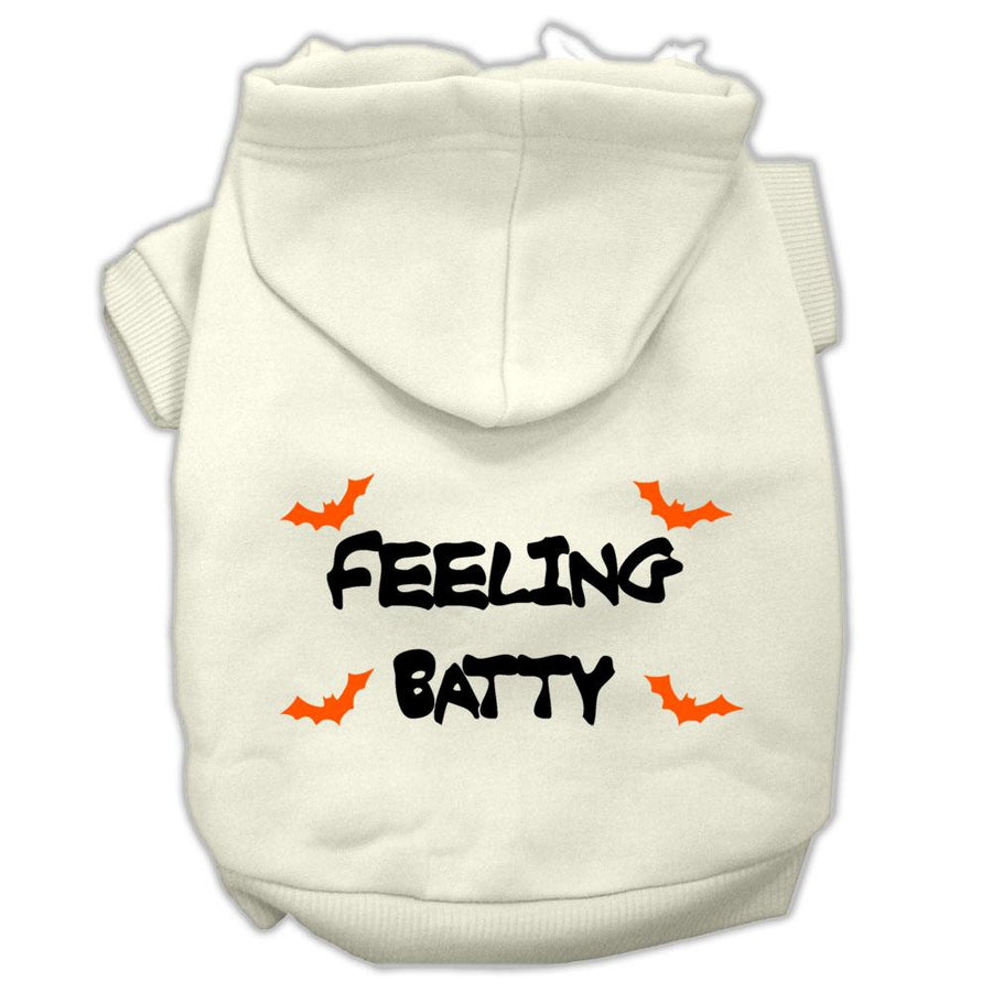 Feeling Batty Screen Print Pet Hoodies Cream Size Xxl (18)