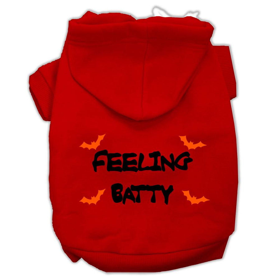 Feeling Batty Screen Print Pet Hoodies Red Size Xxl (18)