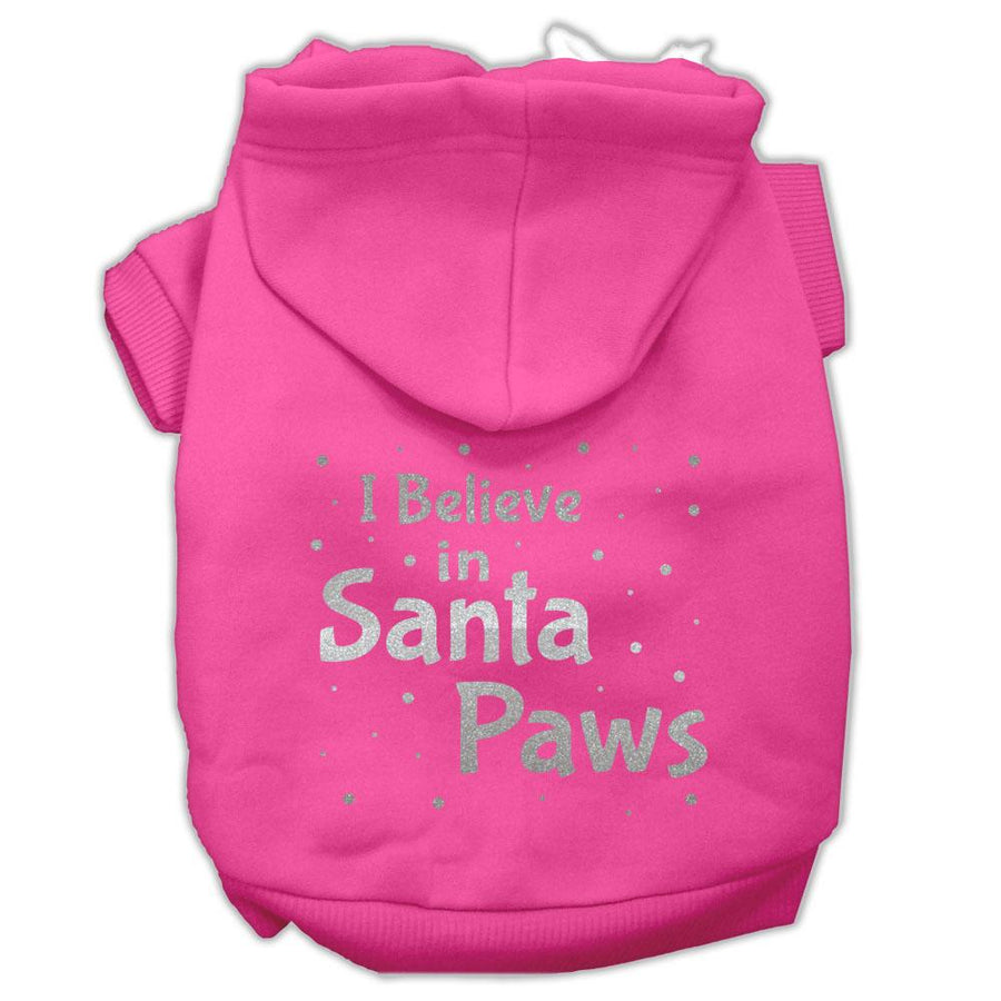 Screenprint Santa Paws Pet Hoodies Bright Pink Size Xl (16)