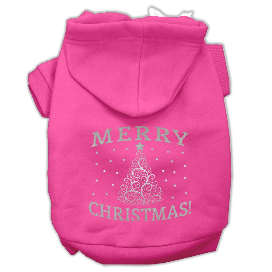 Shimmer Christmas Tree Pet Hoodies Bright Pink Size Xl (16)